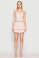 Womens Almost Famous Tiered Cropped Cami,