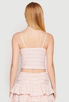 Womens Almost Famous Tiered Cropped Cami,