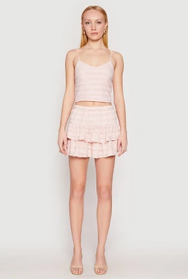 Womens Almost Famous Tiered Mini Skirt, M