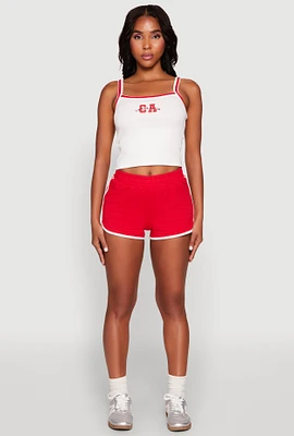 Womens Almost Famous Dolphin Shorts, Red, Size M