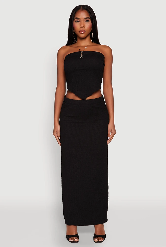 Womens Almost Famous Textured Knit Maxi Skirt,