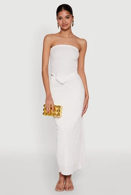 Womens Almost Famous Textured Knit Maxi Skirt, White, Size S