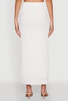 Womens Almost Famous Textured Knit Maxi Skirt, White, Size S