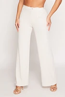 Womens Almost Famous Lace Trim Wide Leg Pants,