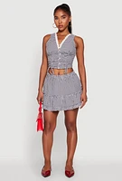 Womens Almost Famous Gingham Ruffled Mini Skirt, Black, Size M
