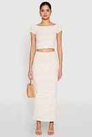 Womens Almost Famous Textured Knit Striped Top,
