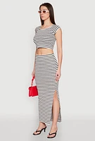 Womens Almost Famous Textured Knit Striped Top, Multi, Size L