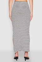 Womens Almost Famous Striped Side Slit Skirt, Multi, Size XL