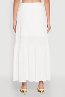 Womens Almost Famous Slit Front Tiered Skirt, White,