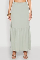 Womens Almost Famous Slit Front Tiered Skirt,