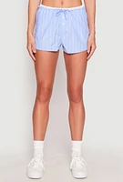 Womens Almost Famous Pinstripe Contrast Waistband Shorts,