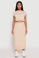 Womens Almost Famous Fleece Cargo Skirt, Khaki, Size L