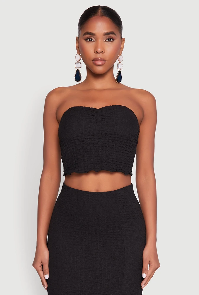 Womens Almost Famous Sweetheart Tube Top, Black, Size XL
