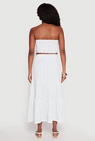 Womens Almost Famous Striped Smocked Tube Top