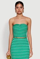 Womens Almost Famous Striped Sweetheart Neckline Tube Top,