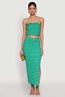 Womens Almost Famous Striped Sweetheart Neckline Tube Top,