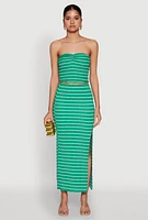 Womens Almost Famous Striped Sweetheart Neckline Tube Top,