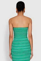 Womens Almost Famous Striped Sweetheart Neckline Tube Top,