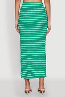 Womens Almost Famous Striped Side Slit Maxi Skirt,