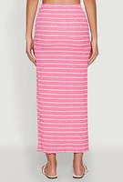 Womens Almost Famous Striped Side Slit Maxi Skirt,