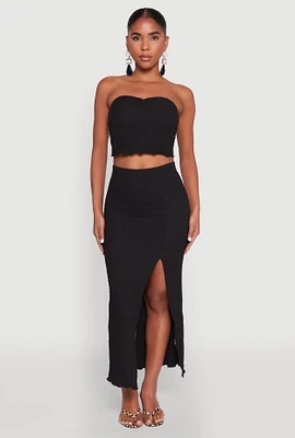 Womens Almost Famous Textured Knit Side Slit Skirt,