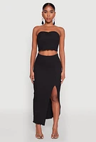 Womens Almost Famous Textured Knit Side Slit Skirt,