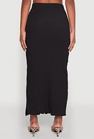 Womens Almost Famous Textured Knit Side Slit Skirt,