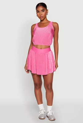 Womens Almost Famous Plisse Lined Skater Skirt, S