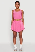 Womens Almost Famous Plisse Lined Skater Skirt, S