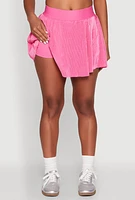 Womens Almost Famous Plisse Lined Skater Skirt, S