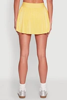 Womens Almost Famous Plisse Lined Skater Skirt, Yellow,