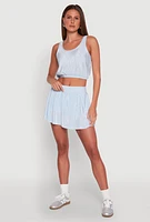 Womens Almost Famous Plisse Lined Skater Skirt,