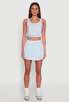 Womens Almost Famous Plisse Lined Skater Skirt,