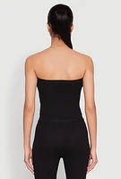 Womens Almost Famous Drawstring Lace Trim Tube Top, L