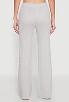 Womens Almost Famous Lace Detail Wide Leg Pants, Grey, Size L