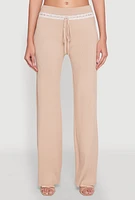 Womens Almost Famous Lace Detail Wide Leg Pants,