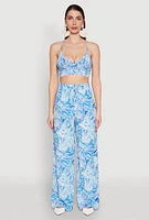 Womens Almost Famous Tropical Print Smocked Bralette,