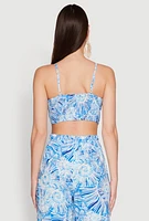 Womens Almost Famous Tropical Print Smocked Bralette,