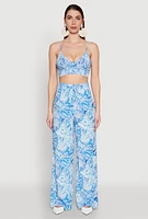 Womens Almost Famous Tropical Print Palazzo Pants,