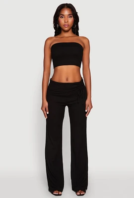Womens Almost Famous Ruched Fold Over Pants,