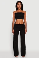 Womens Almost Famous Ruched Fold Over Pants,