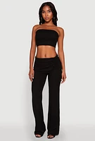 Womens Almost Famous Ruched Fold Over Pants,