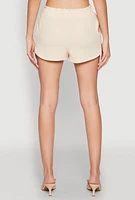 Womens Almost Famous Smocked Waist Shorts, Khaki, Size S