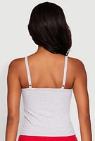 Womens Almost Famous Graphic Print Cropped Cami, Grey, Size L