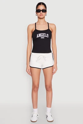 Womens Almost Famous Contrast Trim Dolphin Shorts, White,