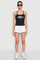 Womens Almost Famous Contrast Trim Dolphin Shorts, White,