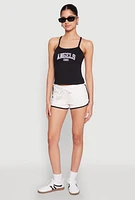 Womens Almost Famous Contrast Trim Dolphin Shorts, White,