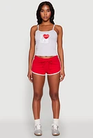 Womens Almost Famous Contrast Trim Dolphin Shorts, Red, Size S