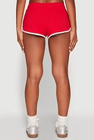Womens Almost Famous Contrast Trim Dolphin Shorts, Red, Size S