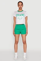 Womens Almost Famous Jersey Mesh Crop Top, White, Size M